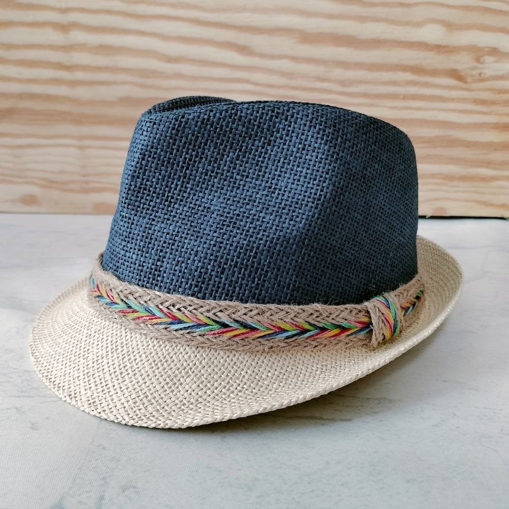 Stylish Two-Tone Fedora Hat Tickle Pink
